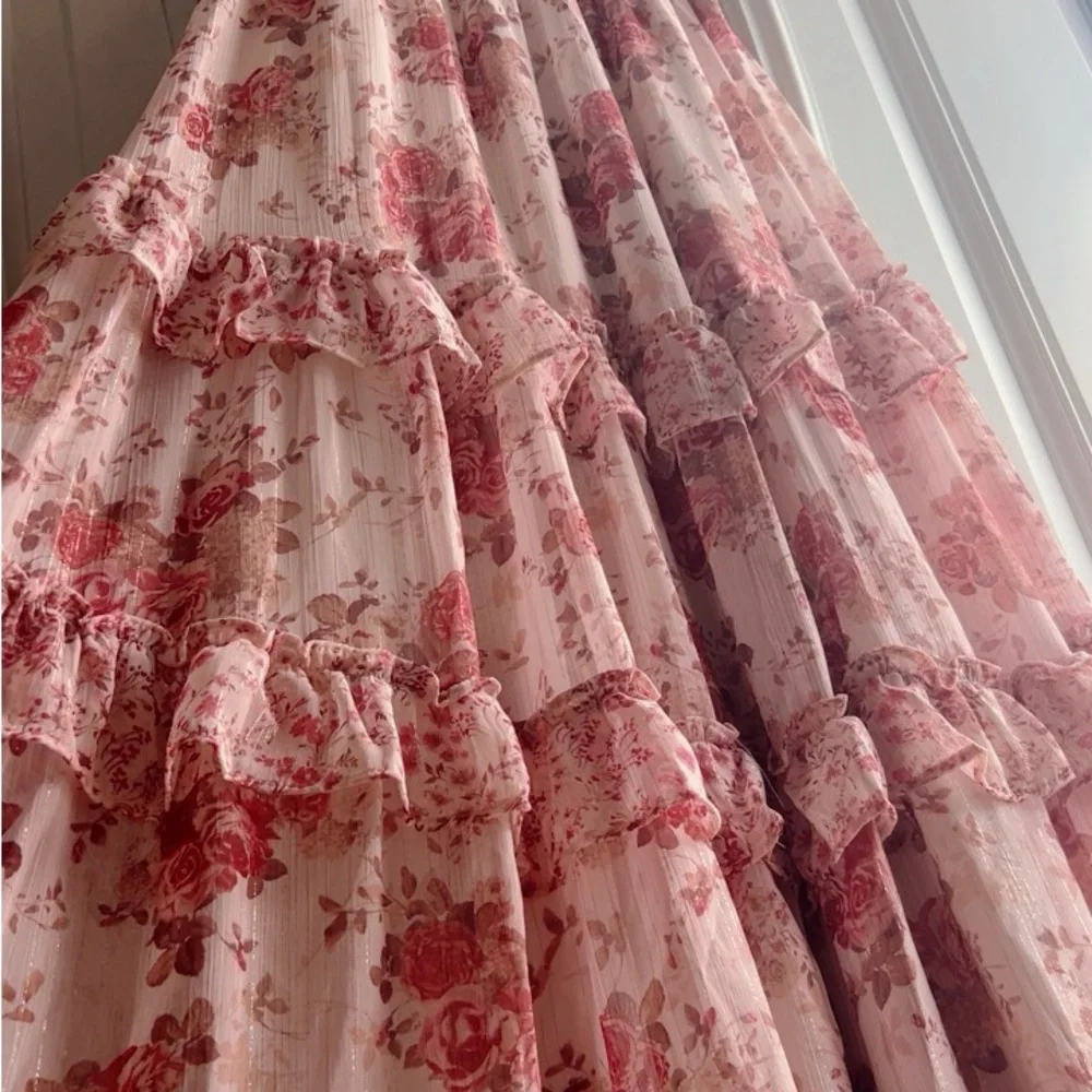 Altar'd State Blush Floral Tiered Dress - Picture 8 of 12